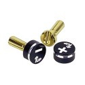1UP Racing LowPro Bullet Plug Grips w/4mm Bullets (Black/Black)