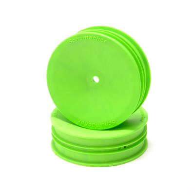 Schumacher 12mm 1/10 2WD Buggy Front Slim Hex Wheels (Green) (2)