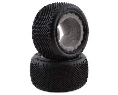 JConcepts Pin Swag Slim 2.2" Pre-Mounted 2WD Front Buggy Carpet Tires (White) (2) w/12mm Hex (Pink)