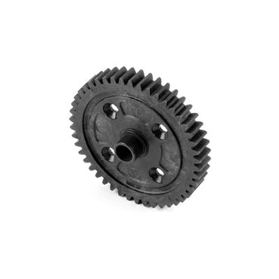 COMPOSITE CENTER DIFF SPUR GEAR WITH MOULDED-IN STEEL BUSHING 46T - GRAPHITE