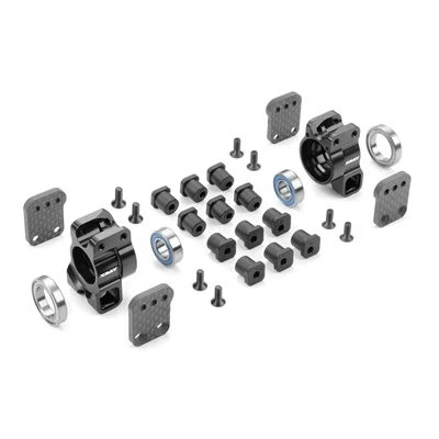 XRAY XB8 ALU REAR UPRIGHTS - MULTI-ADJUSTABLE - SET