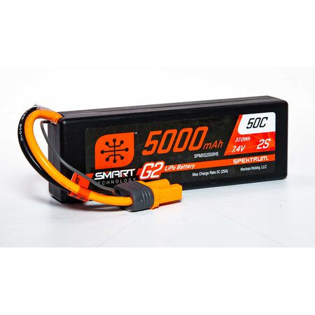 RC 2S Smart LiPo 50C Hard Case Battery Pack (7.4V/5000mAh) w/IC5 Connector