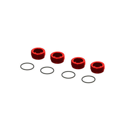 Aluminum Front Hub Nut (Red) (4)