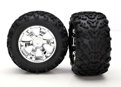 Maxx Pre-Mounted Tires w/17mm Geode Wheels (2) (Chrome)