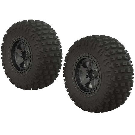 Fortress SC Tire Set Glued Blk Chrm (2)