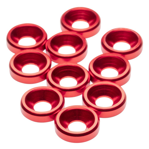 3mm Countersunk Washers (Red) (10)