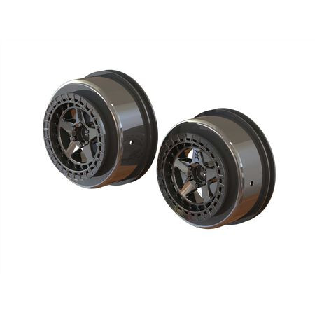 SC 2.2"/3.0" Wheel 14mm Hex Blk Chrome(2)