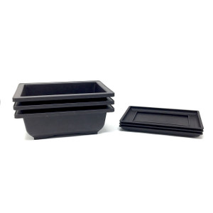 Plastic Bonsai Pots with Trays (10 Pack) Plastic Bonsai Pots with Trays (10 Pack)