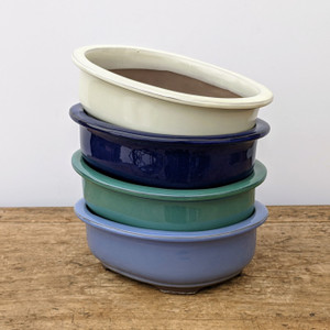 7-9" Japanese Oval Bonsai Pots (Various Colors) 7-9" Japanese Oval Bonsai Pots (Various Colors)