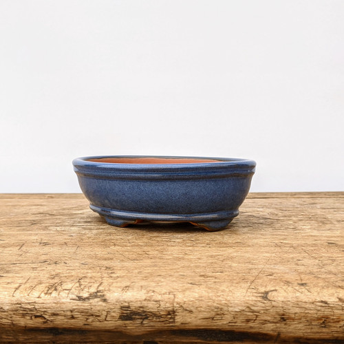 Blue Ceramic Bonsai Pot - Oval 20