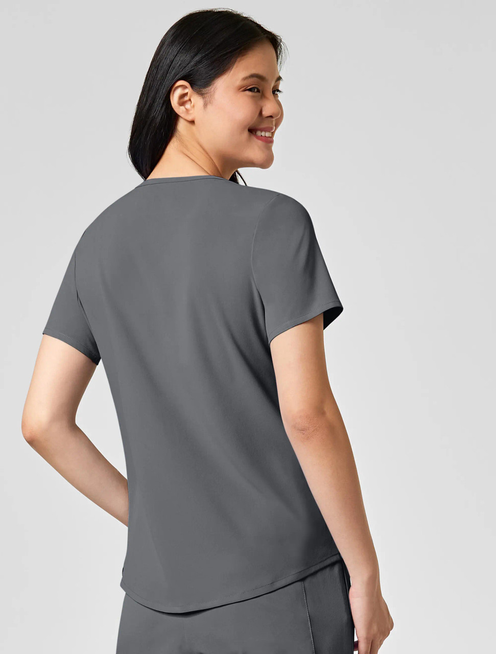 Scrub Top Ultra Curved V-Neck WSL Women's Pewter