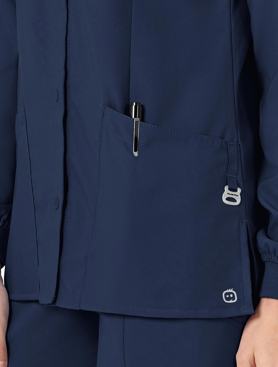 Wink W123 Women's Crew Neck Warm Up Jacket #8155