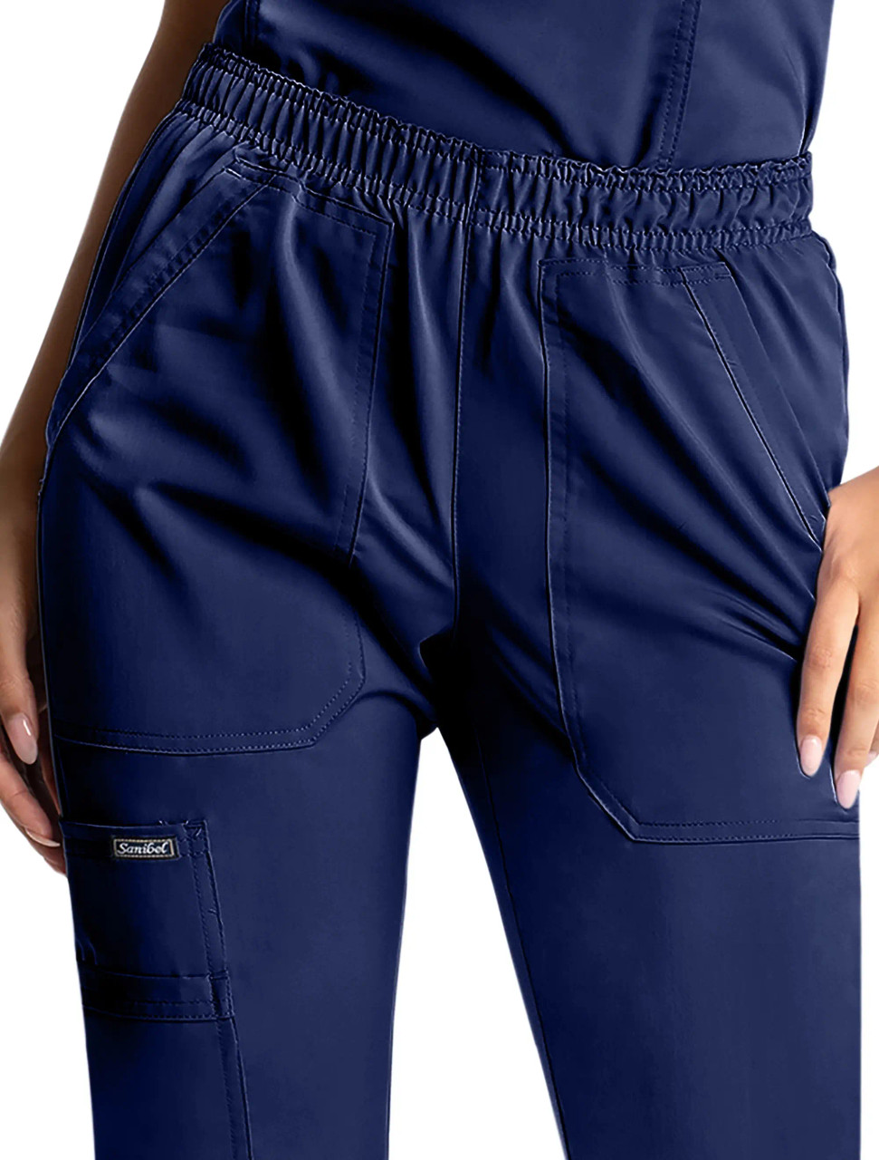 NAVY ELASTICATED CARGO PANTS