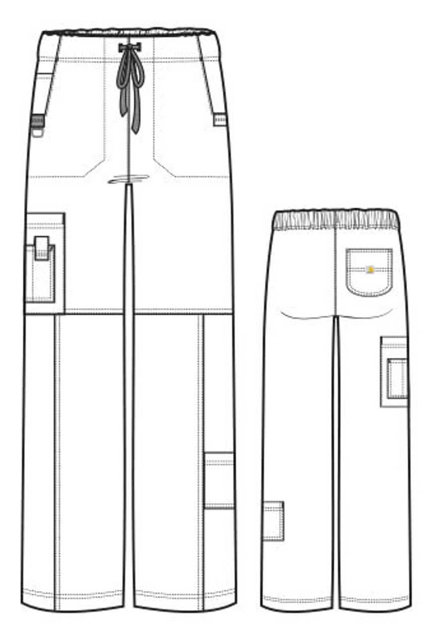 Carhartt Pants: Women's C52210 WHT White Flare Scrub Flat-Front