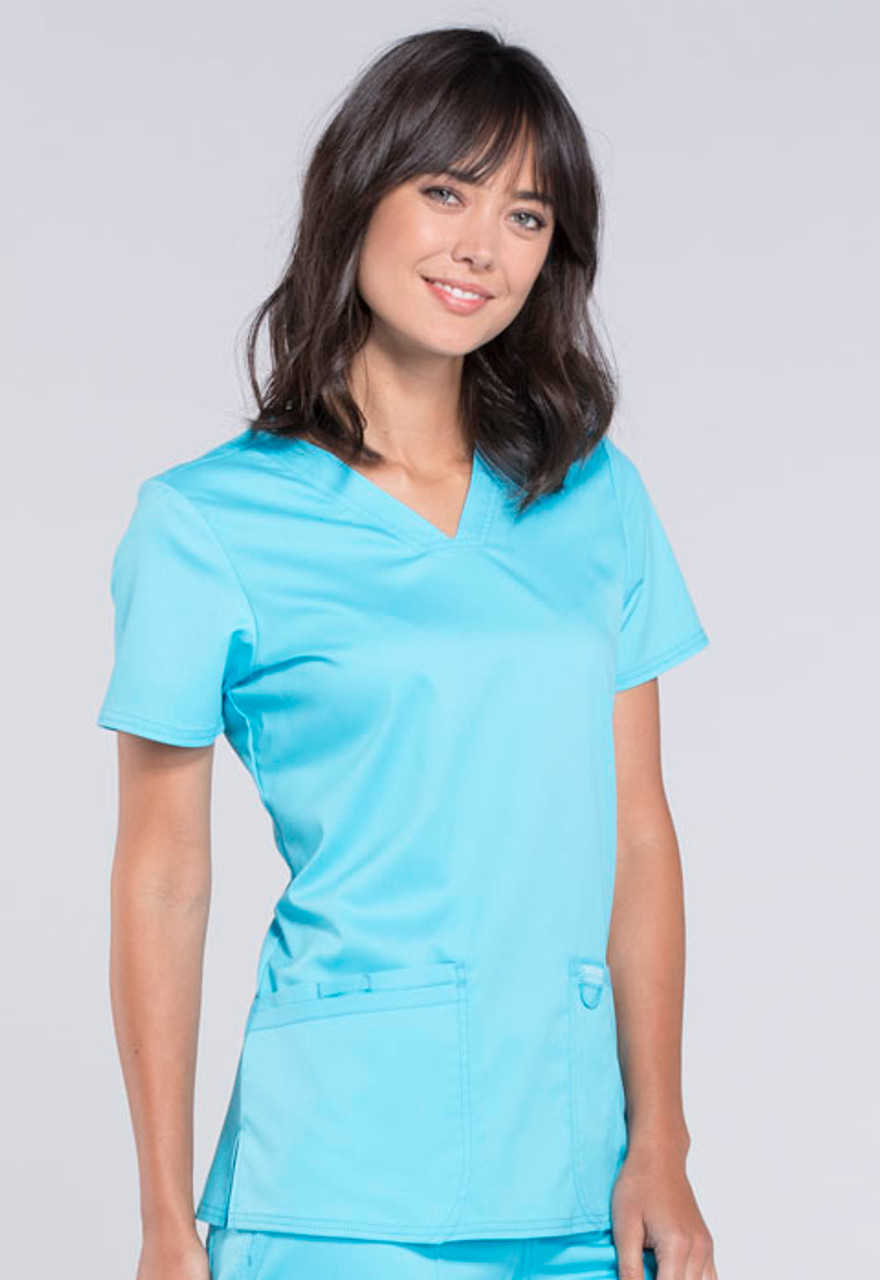 Cherokee Workwear Revolution Women's V-Neck Scrub Top | Navy