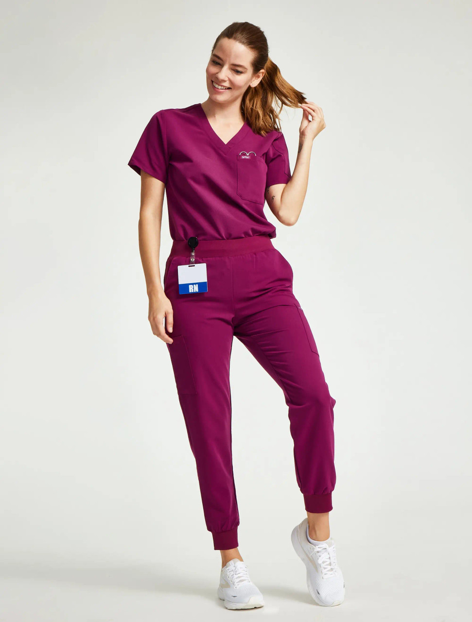 maroon infinity scrubs