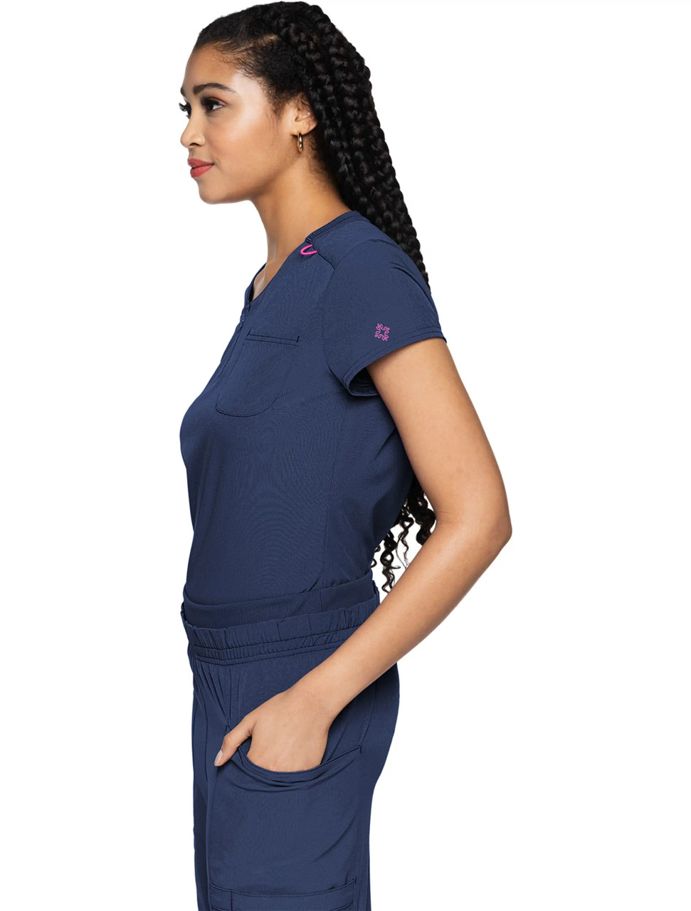 Med Couture Amp Women's Quarter Zip Tuck-In Top #MC705
