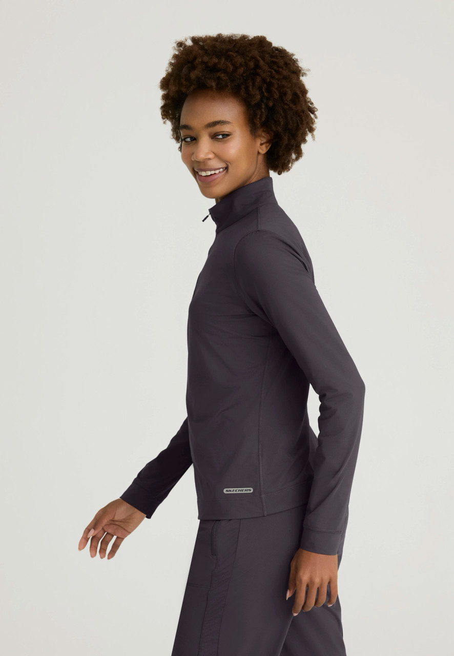 SKECHERS by BARCO Slip-ins Women's Quarter-Zip Long Sleeve Scrub