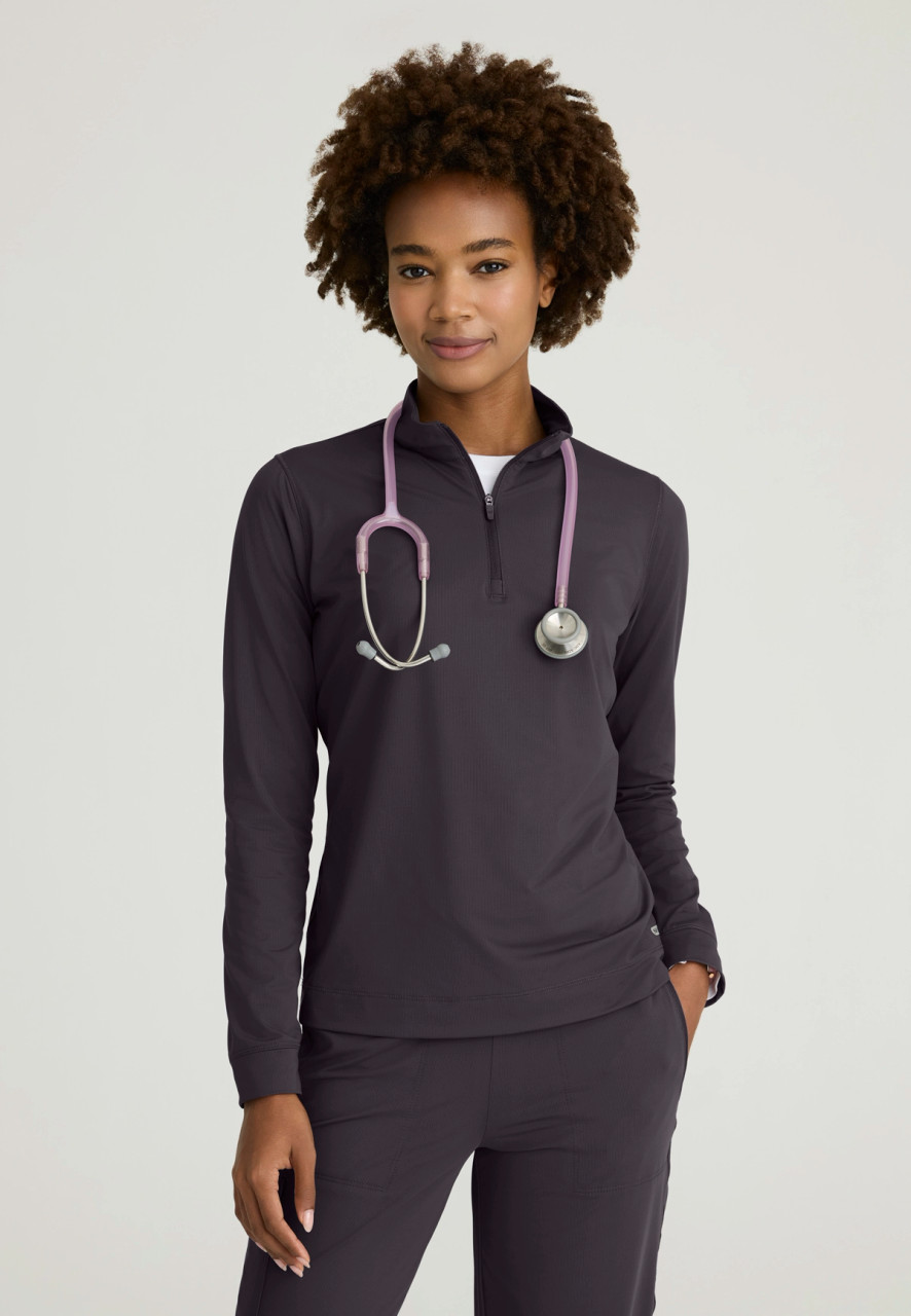 SKECHERS by BARCO Slip-ins Women's Quarter-Zip Long Sleeve Scrub