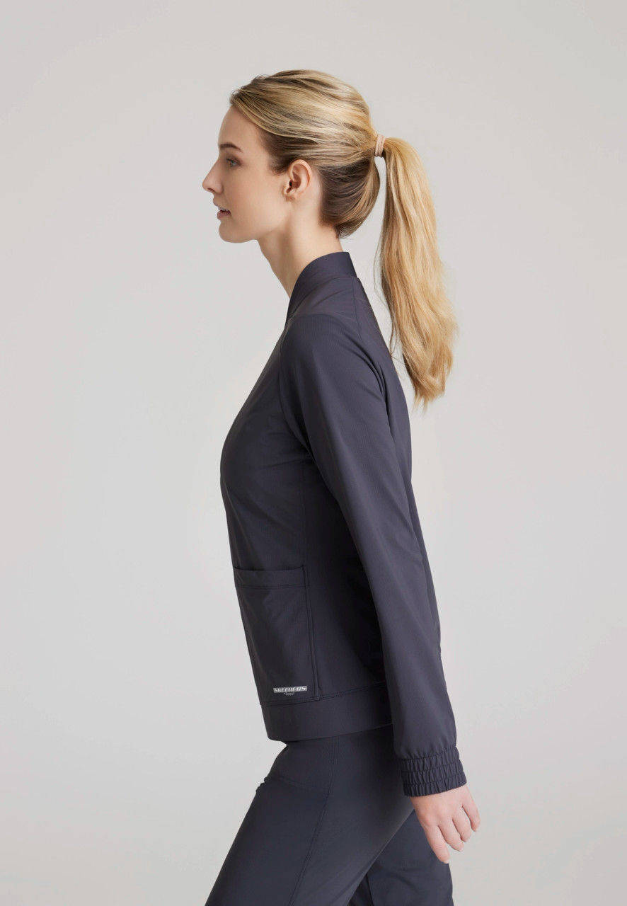 SKECHERS by BARCO Slip-ins Women's 3-Pocket Zip Front Scrub Jacket