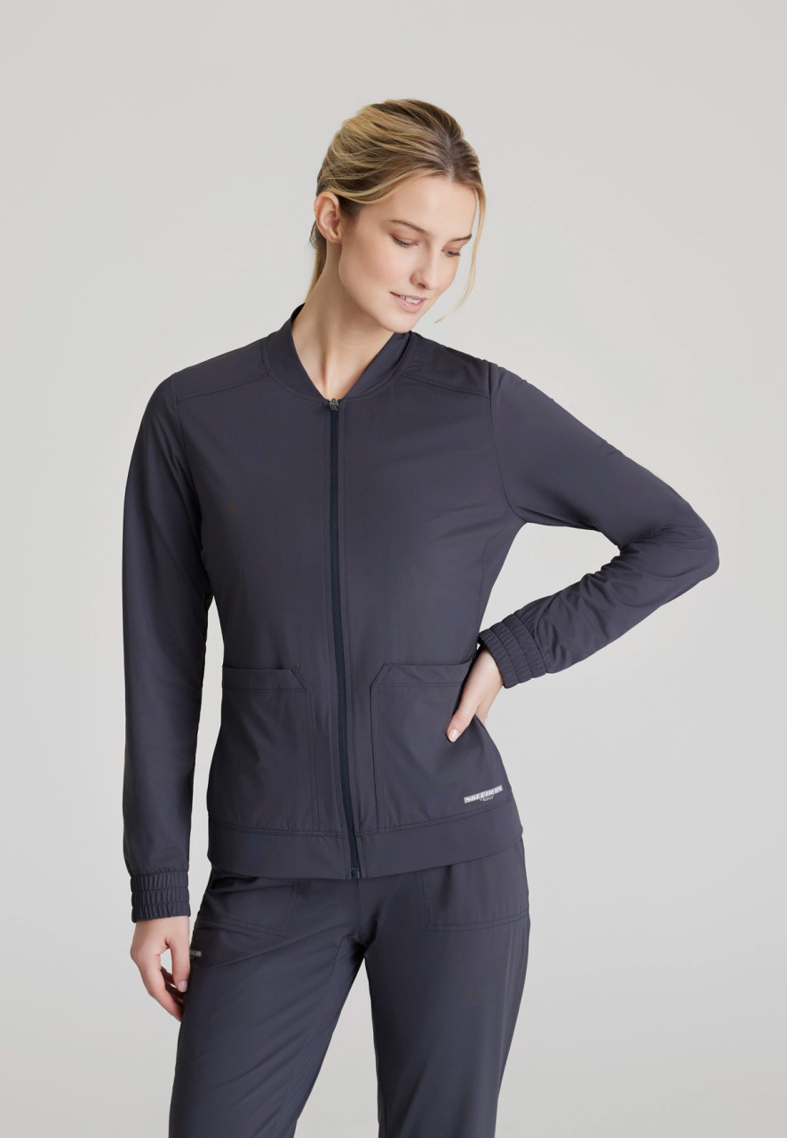 SKECHERS by BARCO Slip-ins Women's 3-Pocket Zip Front Scrub Jacket
