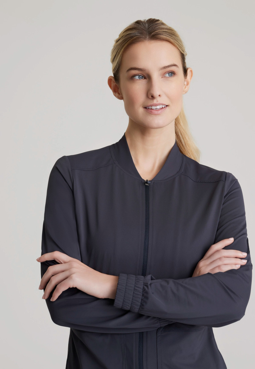 SKECHERS by BARCO Slip-ins Women's 3-Pocket Zip Front Scrub Jacket