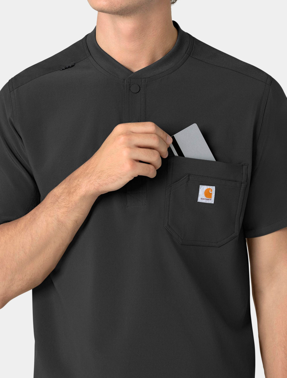 CARHARTT Cross-Flex Men's Henley Scrub Top C16310 - The Uniform Outlet