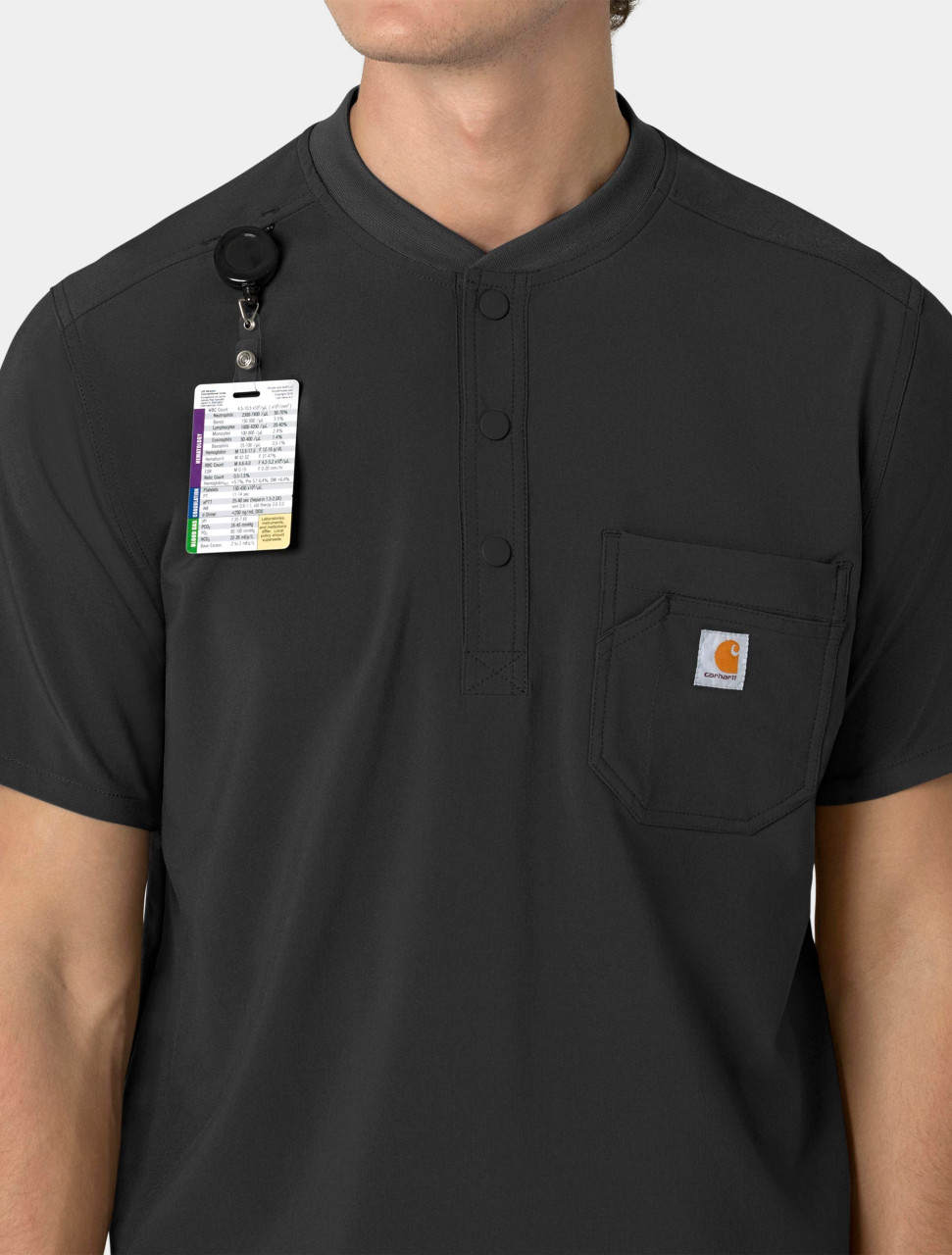 CARHARTT Cross-Flex Men's Henley Scrub Top C16310 - The Uniform Outlet