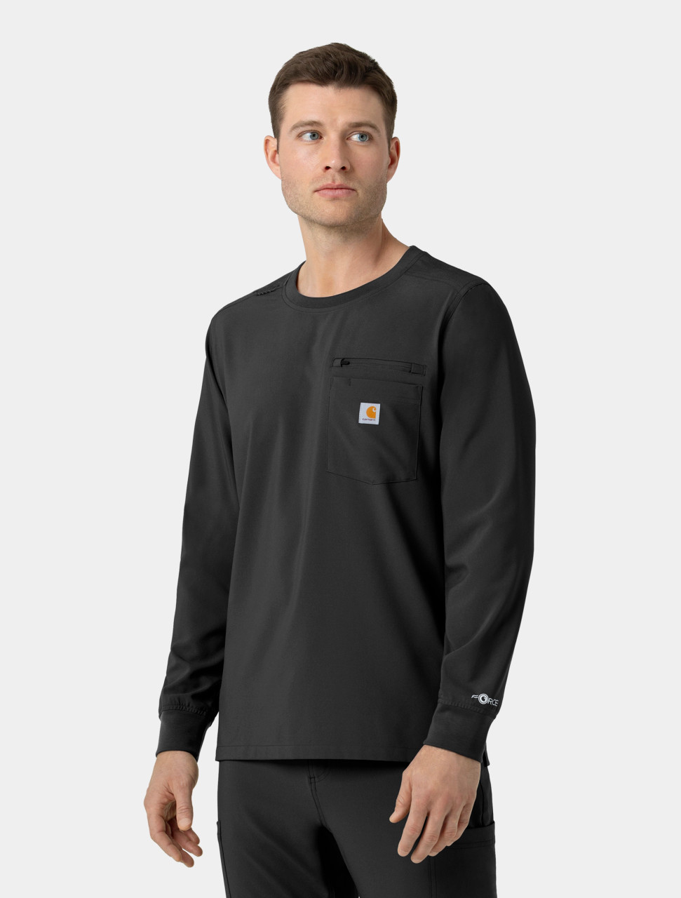 CARHARTT Cross-Flex Men's Long Sleeve Crew Neck Scrub Top C16610