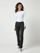 Full-length model view of Healing Hands HH Works Women's Rachel Elastic Waist Pant #9500 in Black