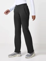 Side view of Healing Hands HH Works Women's Rachel Elastic Waist Pant #9500 in Black