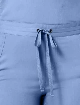 Drawstring waistband close-up of Healing Hands Purple Label Women's Taylor Drawstring Bootcut Scrub Pant 9095 in Ciel