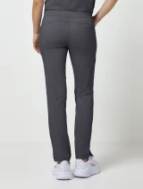 Back view of Healing Hands Purple Label Women's Tamara Drawstring Cargo Scrub Pant 9181 in Pewter