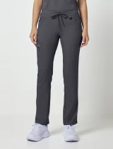 Front view of Healing Hands Purple Label Women's Tamara Drawstring Cargo Scrub Pant 9181 in Pewter