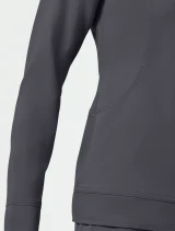 Side panel detail of Healing Hands Purple Label Women's Dakota Zip-Up Scrub Jacket 5038 in Pewter