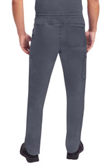 Back view of Healing Hands Purple Label Men's Daniel Drawstring Scrub Pant 9300 in Pewter
