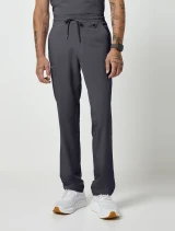 Front view of Healing Hands Purple Label Men's Daniel Drawstring Scrub Pant 9300 in Pewter
