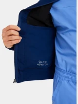 Interior lining detail of Healing Hands Purple Label Men's Jonathan Bomber Scrub Jacket 5530 in Navy