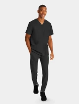 Full-length model view of Healing Hands HH Works Men's Ryan Drawstring Pant #9590 in Black