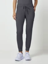 Front view of Healing Hands Purple Label Women's Toby Drawstring Jogger Scrub Pant 9244 in Pewter