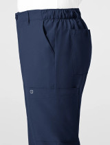 Left side view of the men's Wink W123 scrub pant #5355 in navy.