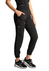 Side view of Sanibel Scrubs jogger PL170 in black.