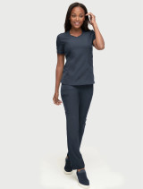 Full view of Heartsoul HS797 V-neck top in black