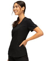 Side view of Heartsoul HS797 V-neck top in black