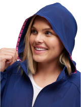 Hood view of Heartsoul scrubs women's zip front jacket #20310