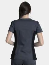 Cherokee Workwear Revolution Women's V-Neck Knit Panel Top #WW2875