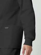Alternate front pocket detail of Cherokee Workwear Professionals Men's Snap Front Jacket #WW360 in Black