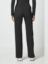 Back view of Cherokee Workwear Professionals Women's Mid Rise Pull-On Cargo Pant #WW170 in Black