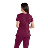 Back View of Grey's Anatomy V-Neck Top GRT049 in Wine