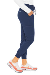 Side View of Med Couture Jogger Yoga Pant 7710 in Navy